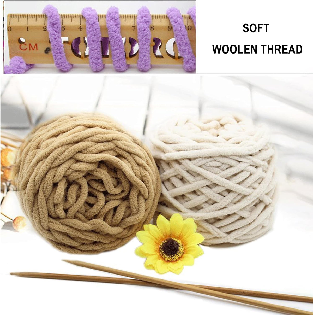 5 Pcs Super Chunky Yarn for Knitting, 100g DIY Craft Supplies Coarse