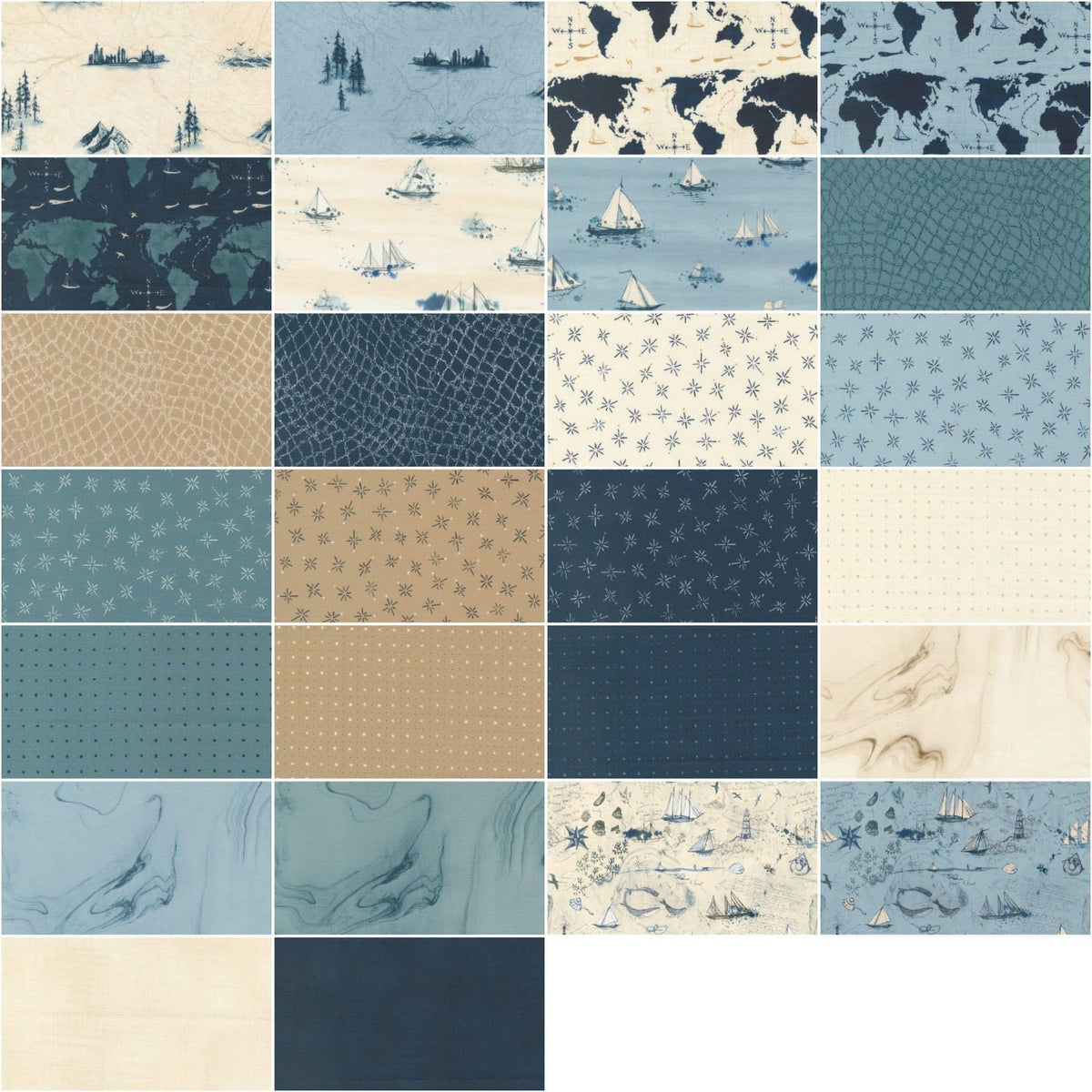 Longshore Charm Pack By Janet Clare 5-inch Precut Fabric Squares