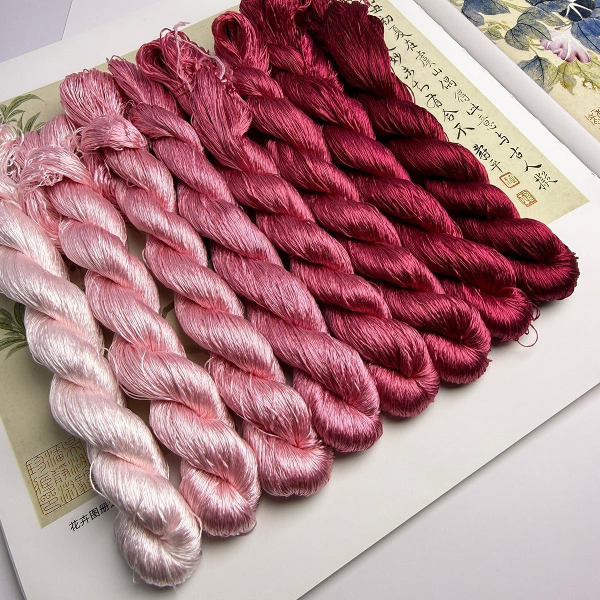 100% Mulberry Silk Embroidery Thread 8 Colors 22m Each (35)