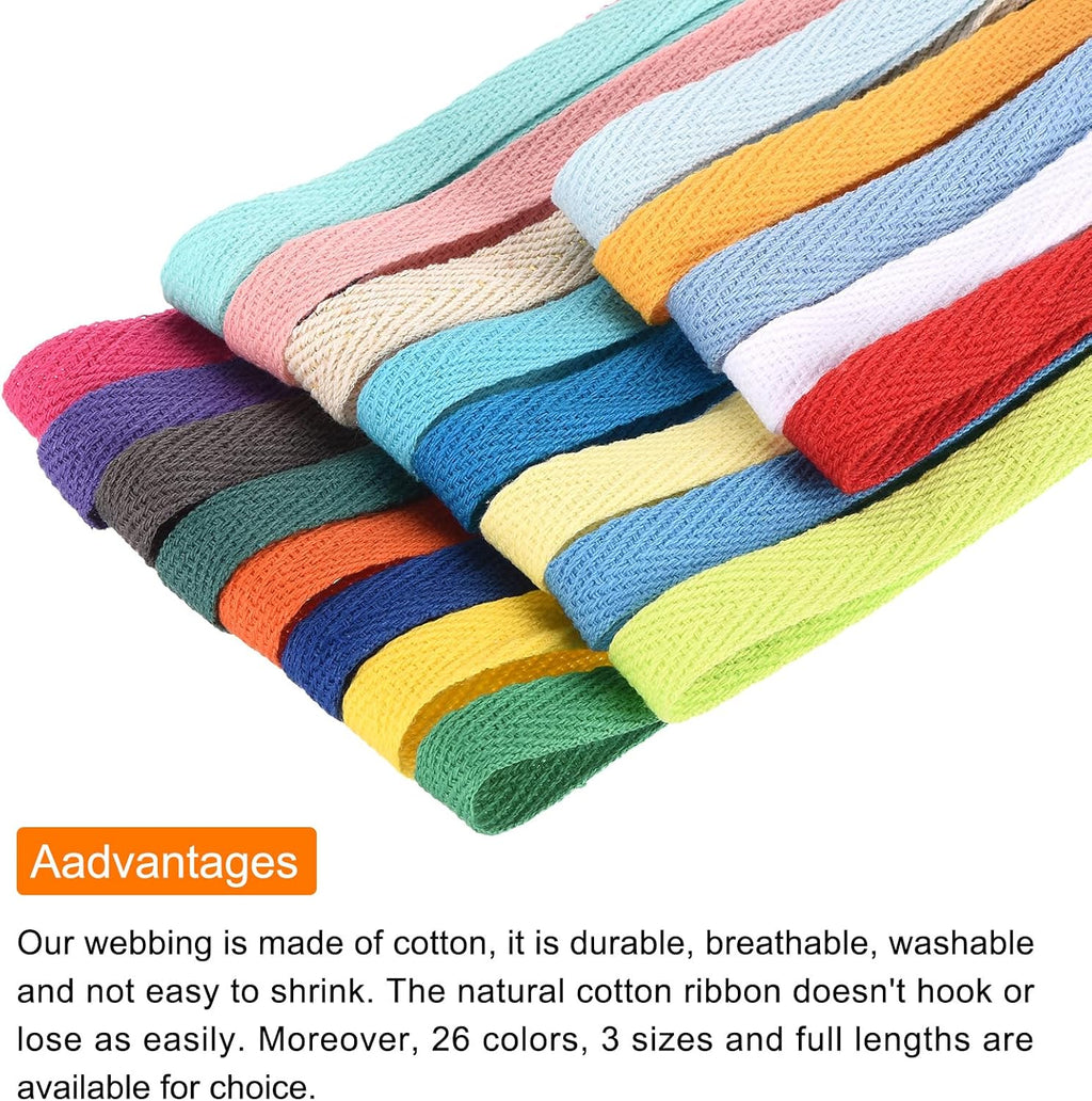 PATIKIL Cotton Twill Tape 3/8 Inch 25 Yards Cotton Ribbon Bias Binding