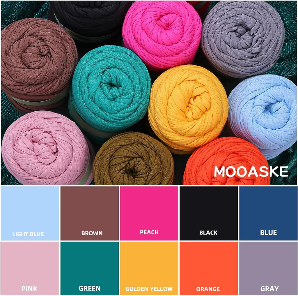 Mooaske 2 Pack T-Shirt Crochet Yarn for DIY Knitting Crochet Cloth