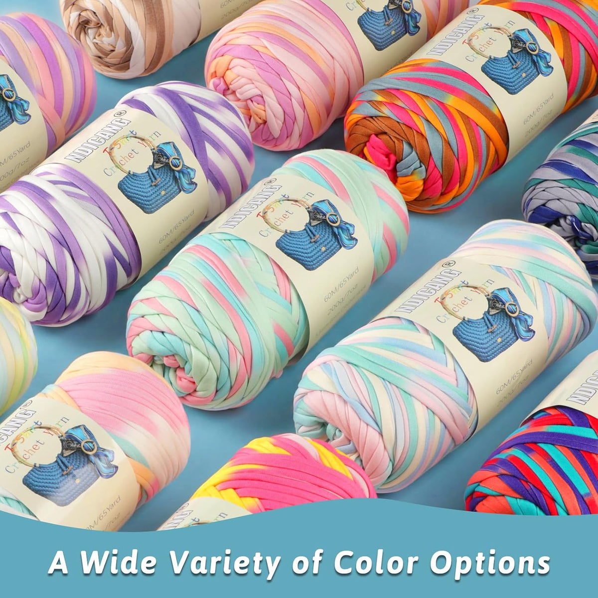 2 Pack T Shirt Yarn for Crocheting, 400g/130Yds Tshirt Yarn for