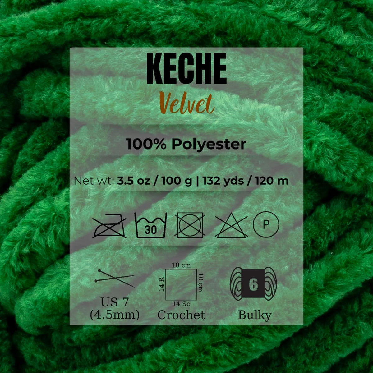 Keche Velvet Yarn for Crocheting, Soft Chenille Bulky Baby Blanket