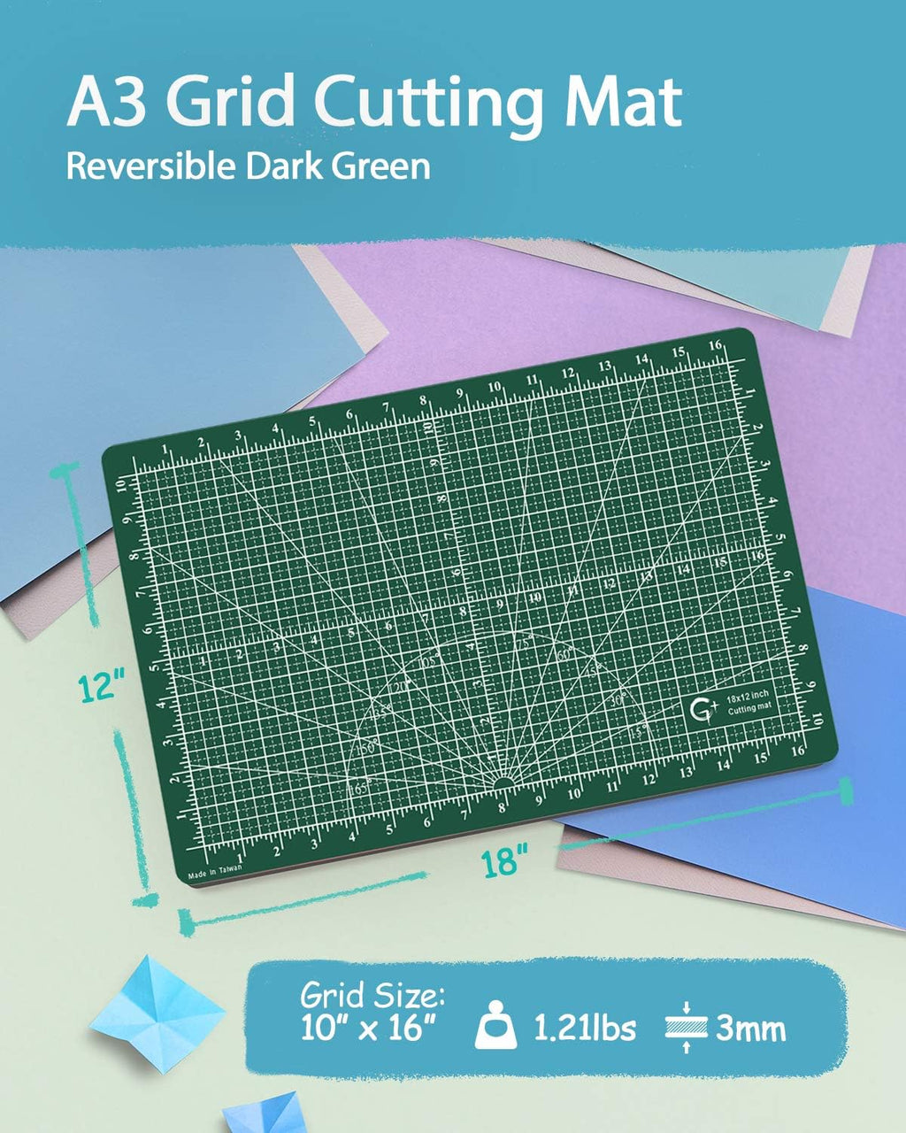 G+ Self healing Crafting Mat 12" x 18", Double-Sided Cutting Board
