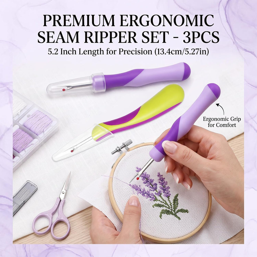 3PCS Seam Ripper Tool, Stitch Remover for Sewing, 5.2" Thread Cutter