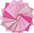 14PCS 10x10 Inch Pink Cotton Fabric Squares for Quilting, Pre-Cut