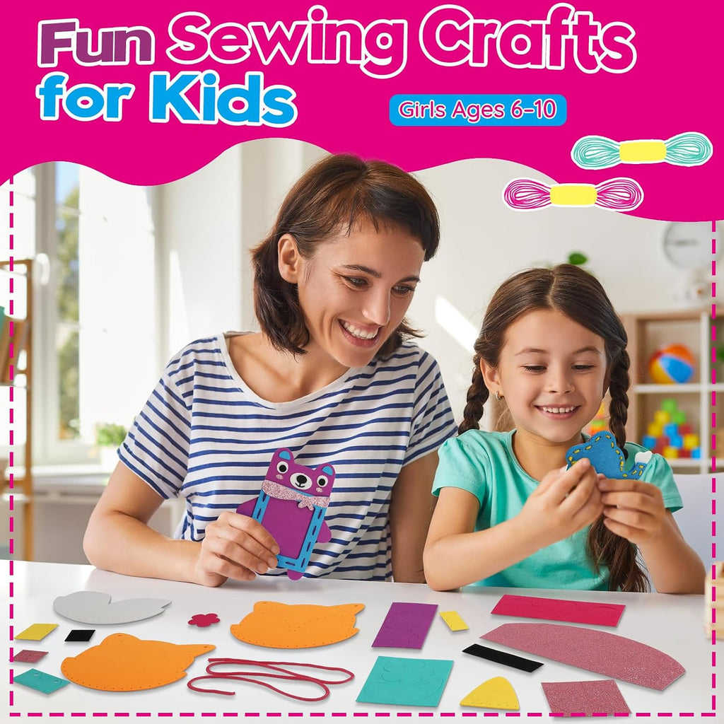 Sewing Craft Kit for Girls: DIY Felt Sewing Kit for Kids Ages 5-10, 7