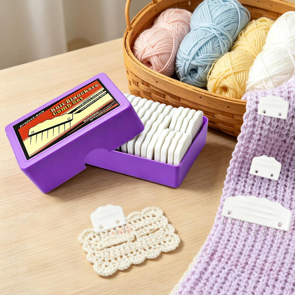 20PCS Knit Blocking Pins Kit, Knit Blocking Combs for Blocking