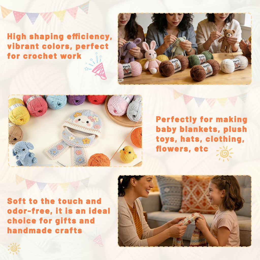 Skinny Chenille Yarn for Crocheting and Knitting - 1 Pack of