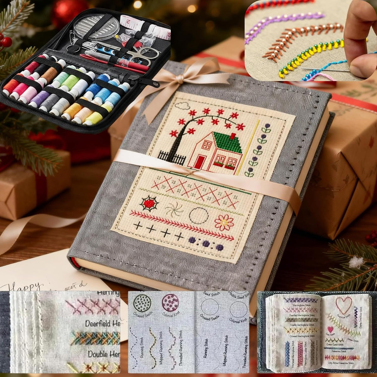 Embroidery Kit Stitch Practice Book Beginner Stitch Book - Portable