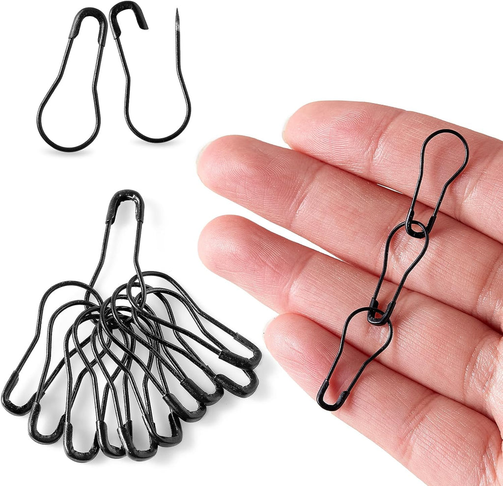 Black Bulb Pins 0.8" Safety Bulb Pin,Gourd Safety Pin Metal Calabash