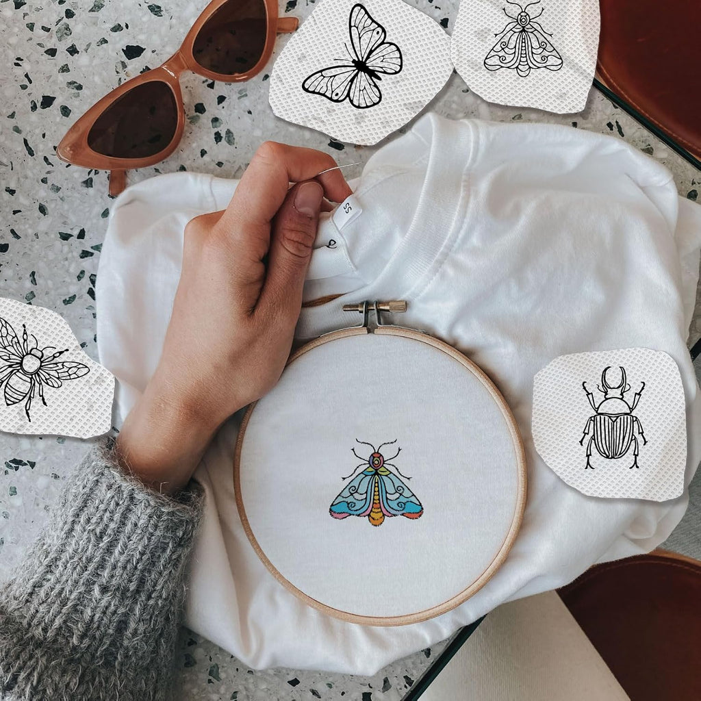 51Pcs Water Soluble Embroidery Designs Insect Embroidery Patterns