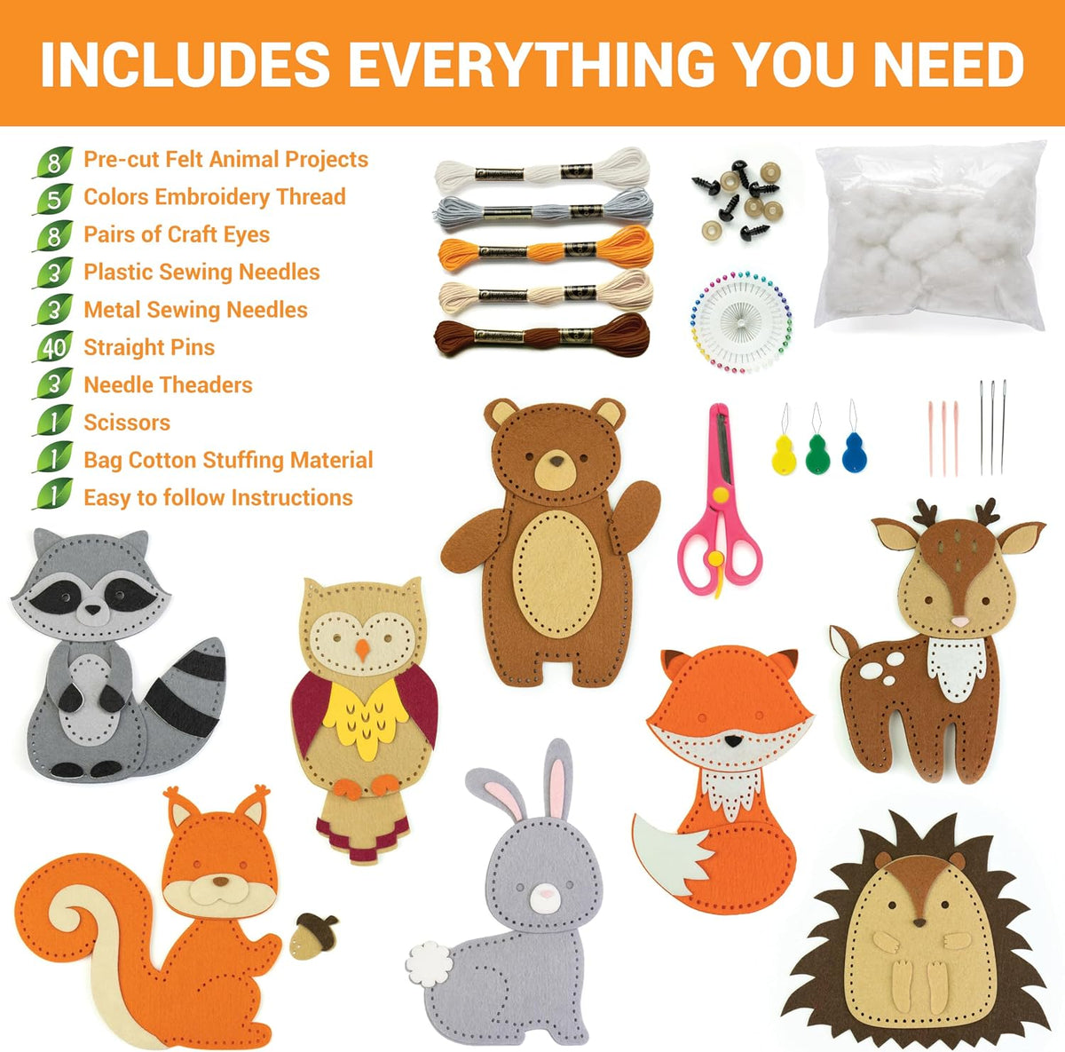 Craftorama Sewing Kit for Kids, Fun and Educational Animal Craft Set