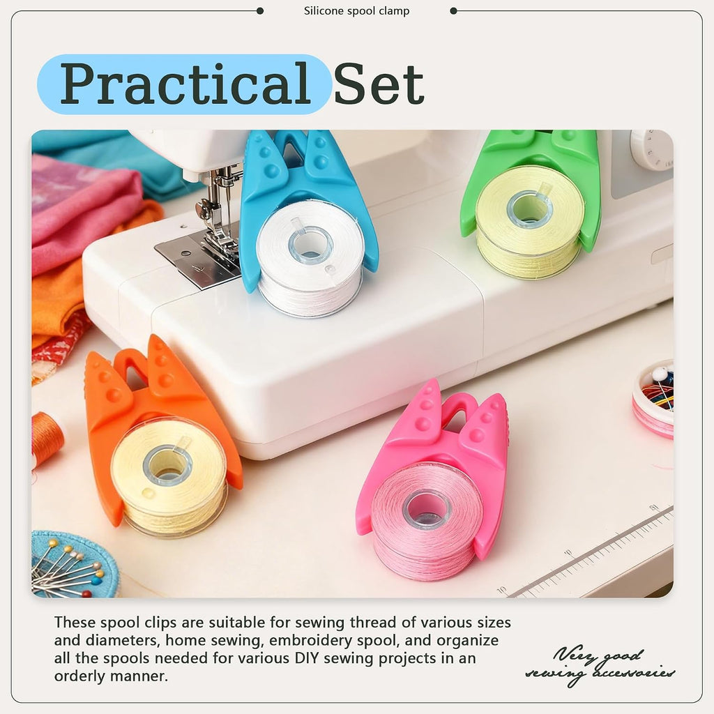 100pcs 4 Colors Silicone Sewing Bobbin Holder Clips