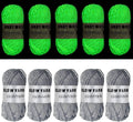 5 Rolls Glow in The Dark Yarn, 55 Yards Luminous Knitting Glowing