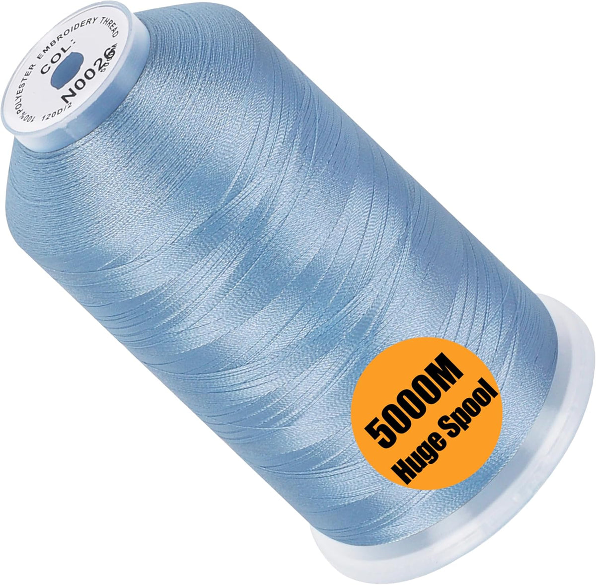 New brothread 5000M Huge Spool Embroidery Machine Thread - Pastel Blue