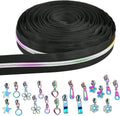 Elesunory #5 Black Rainbow Zipper by The Yard - 10 Yards Nylon Zipper