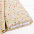 Threadart Sevenberry Beige Daisy Floral Cotton Quilting Fabric - By