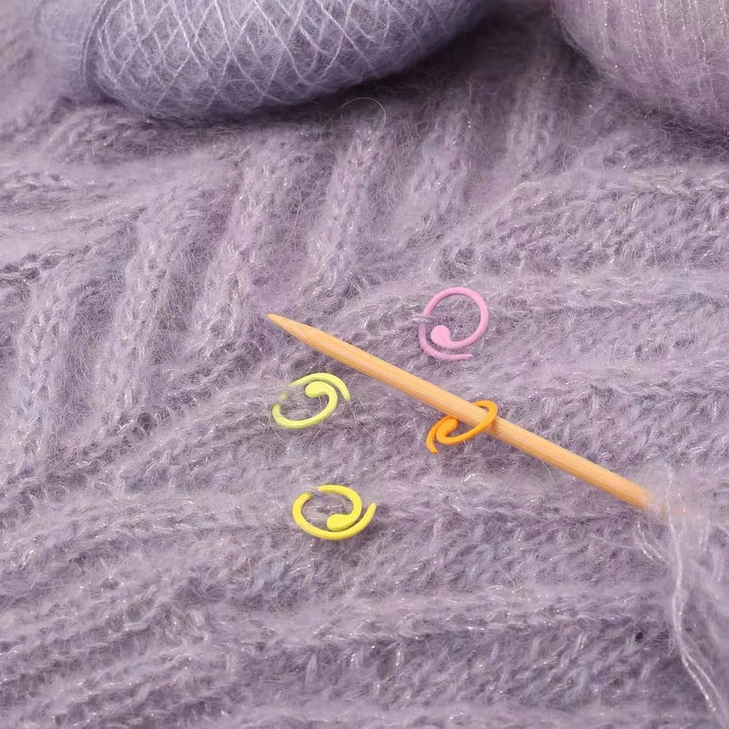 Hilsayum 30Pcs Multicolor Spiral Stitch Markers Knitting Stitch Rings