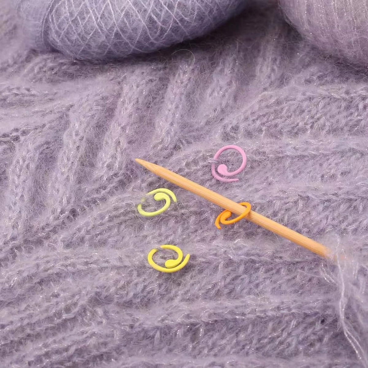Hilsayum 30Pcs Multicolor Spiral Stitch Markers Knitting Stitch Rings