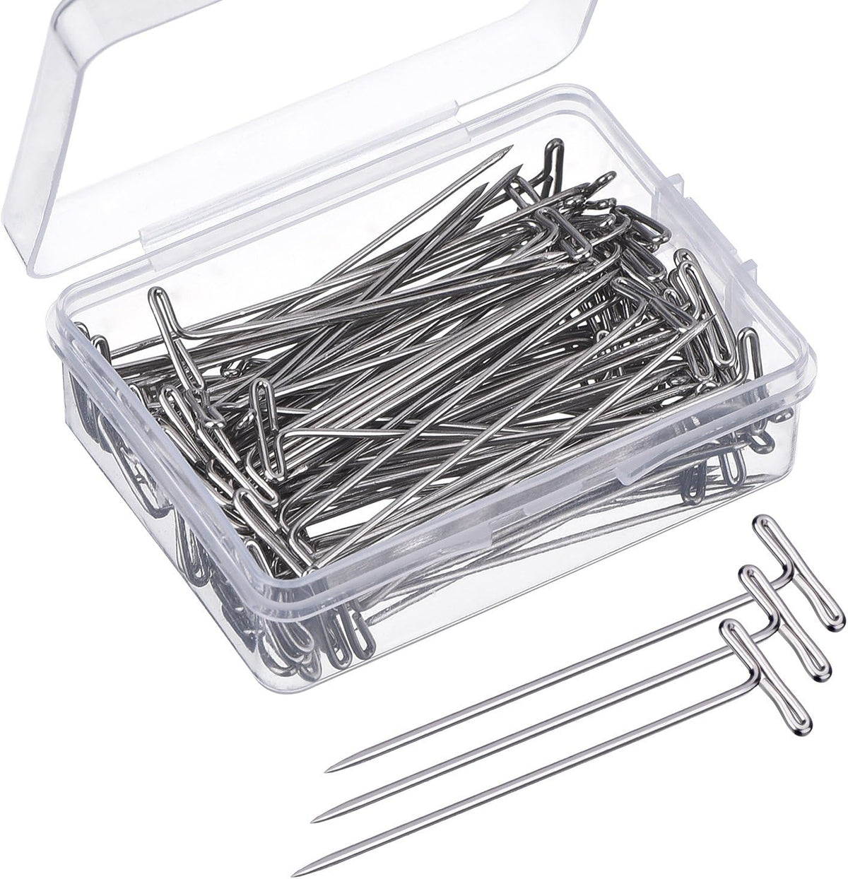 Mudder 100 Pack T-Pins for Wig 2 Inch Long Straight Sewing Pins