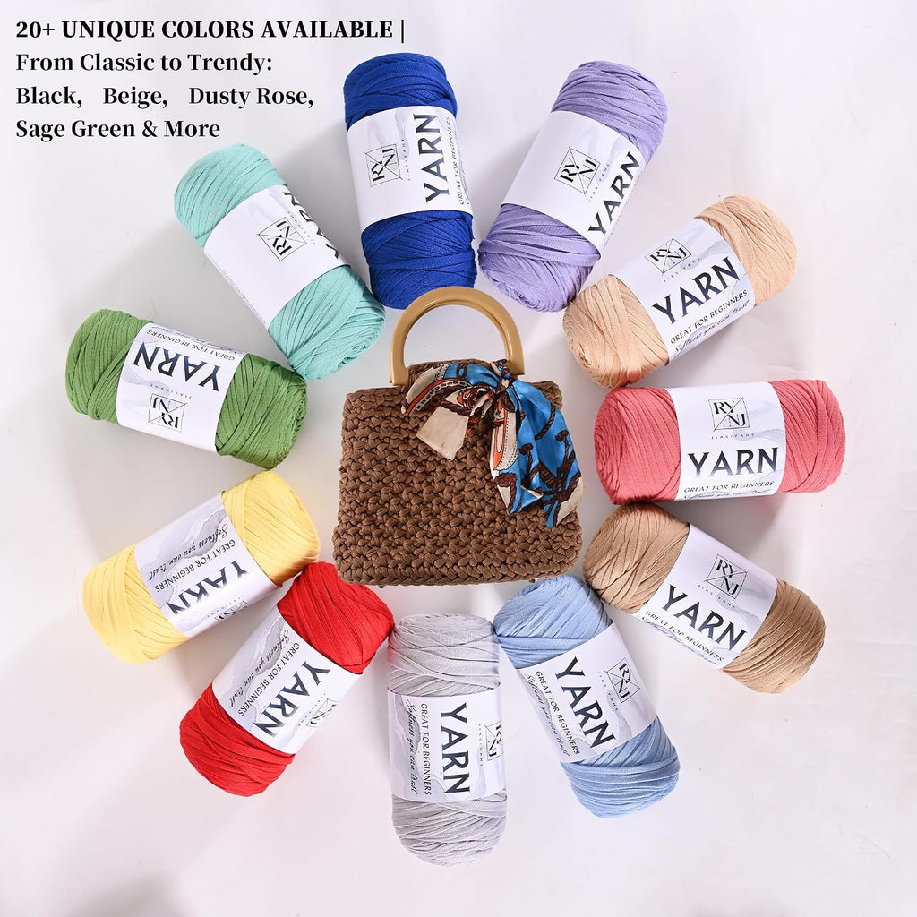2 Pack T Shirt Yarn for Crocheting – 400g Elastic Polyester Spandex