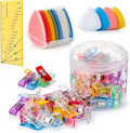 ElaraBerry 10 Pcs Sewing Chalk with 50 Pcs Fabric Clips 1 Seam Guide