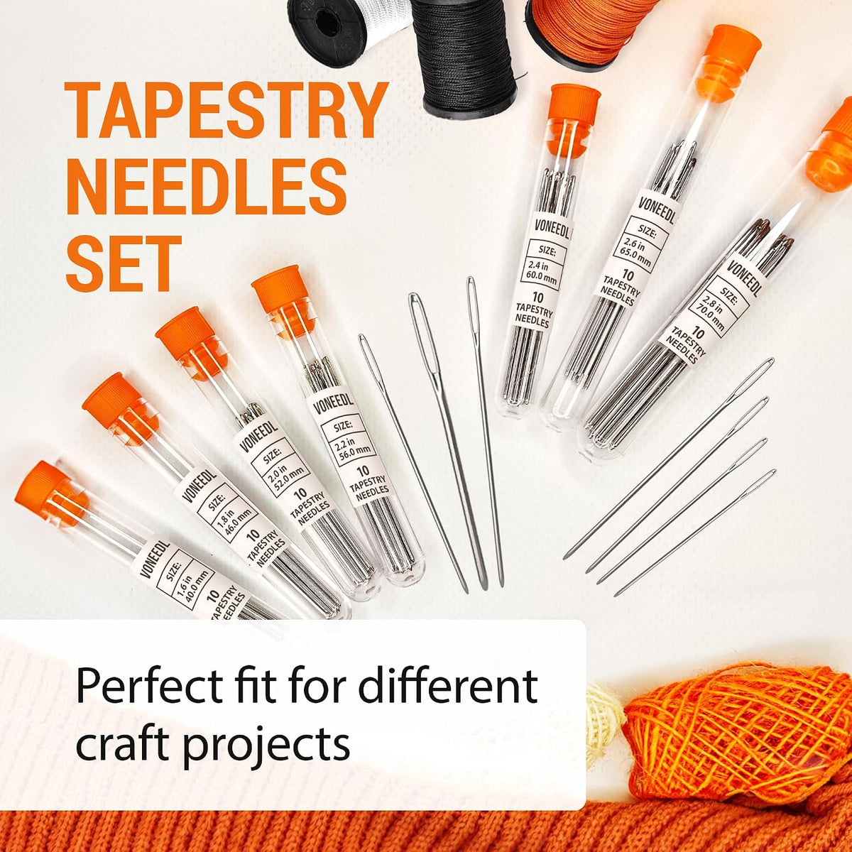 Waxed Sewing Thread (Black Color), Heavy Duty Needles (11 PCS), Large