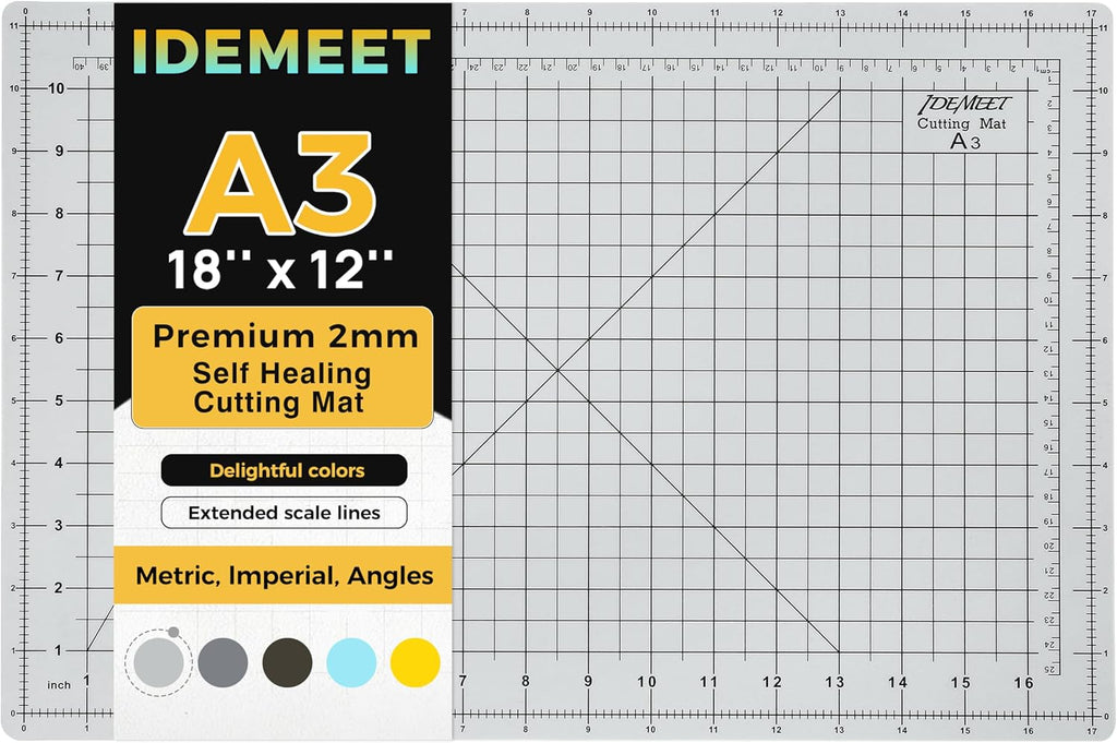 Self Healing Cutting Mat 18" x 12", A3 Double-Sided for Sewing &