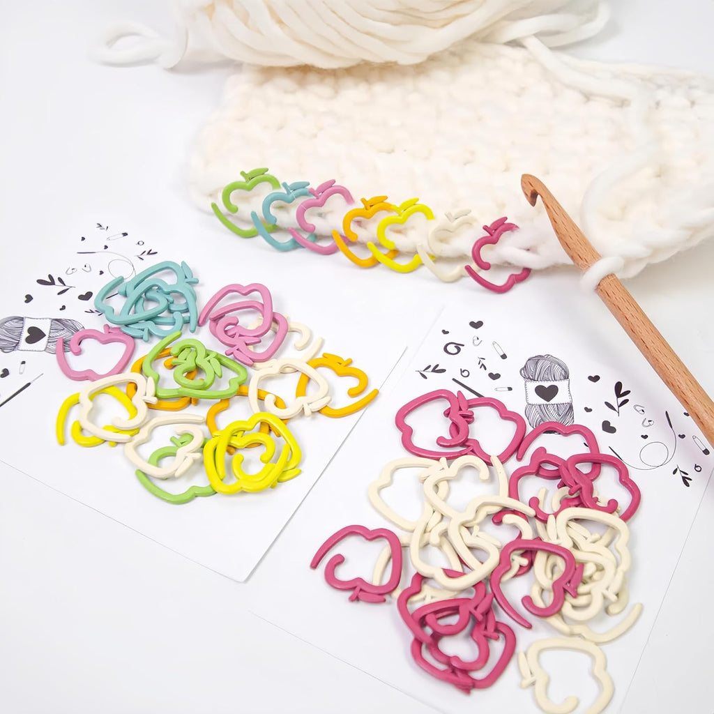 Wonafa 24 Pcs Stitch Markers for Crocheting,Colorful Crochet Stitch