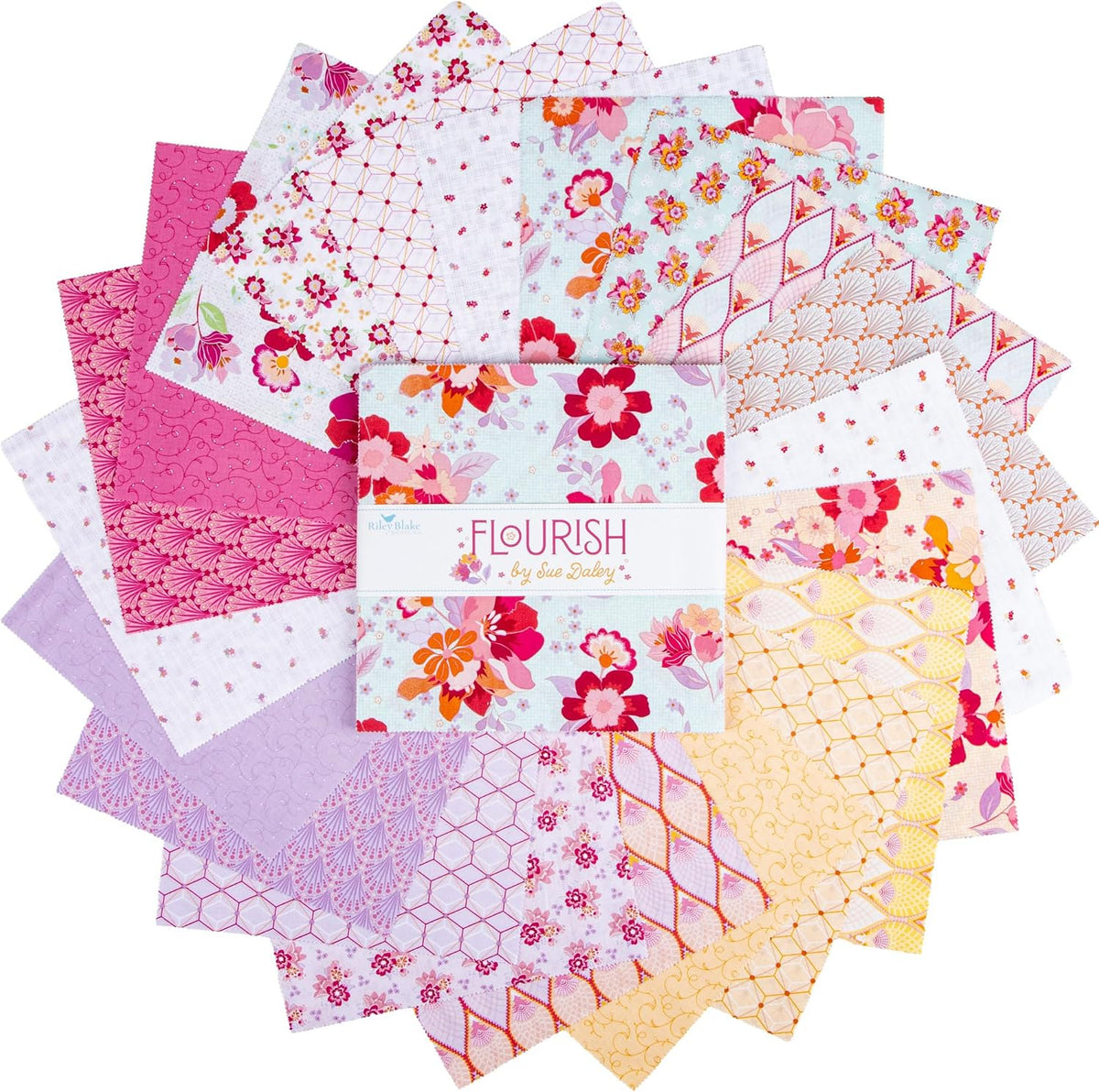 Sue Daley Designs Flourish 10" Stacker 42 10-inch Squares Layer Cake