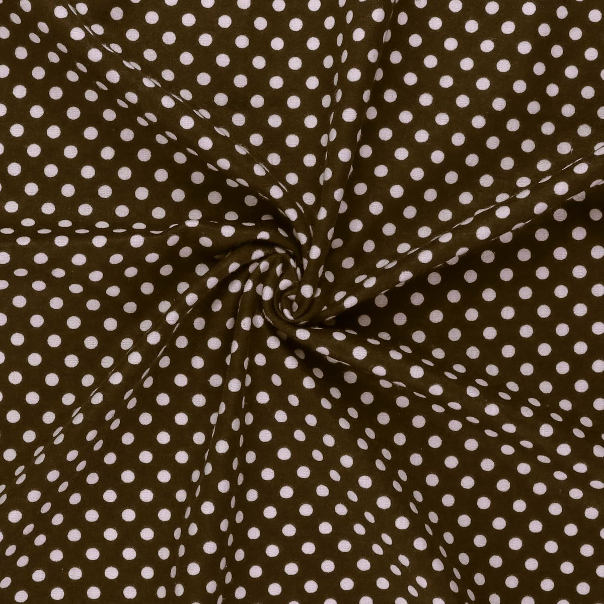 Mook Fabrics Polka Dot Flannel [43in. Wide], Brown/White Cut by The