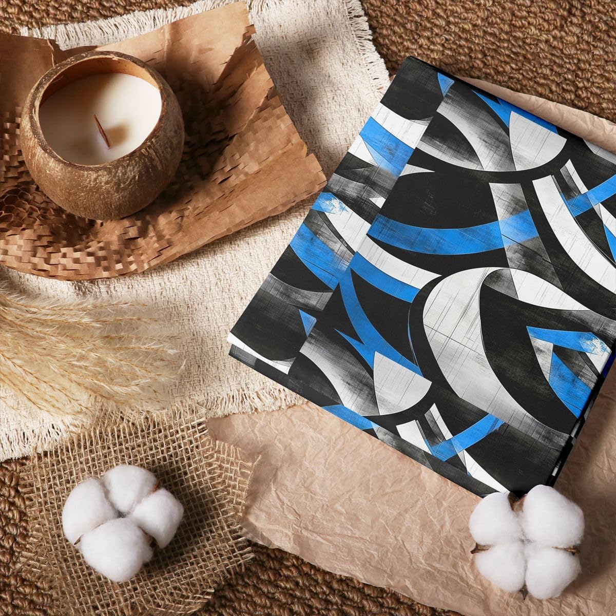 jejeloiu Abstract Art Cotton Fabric 1 Yard