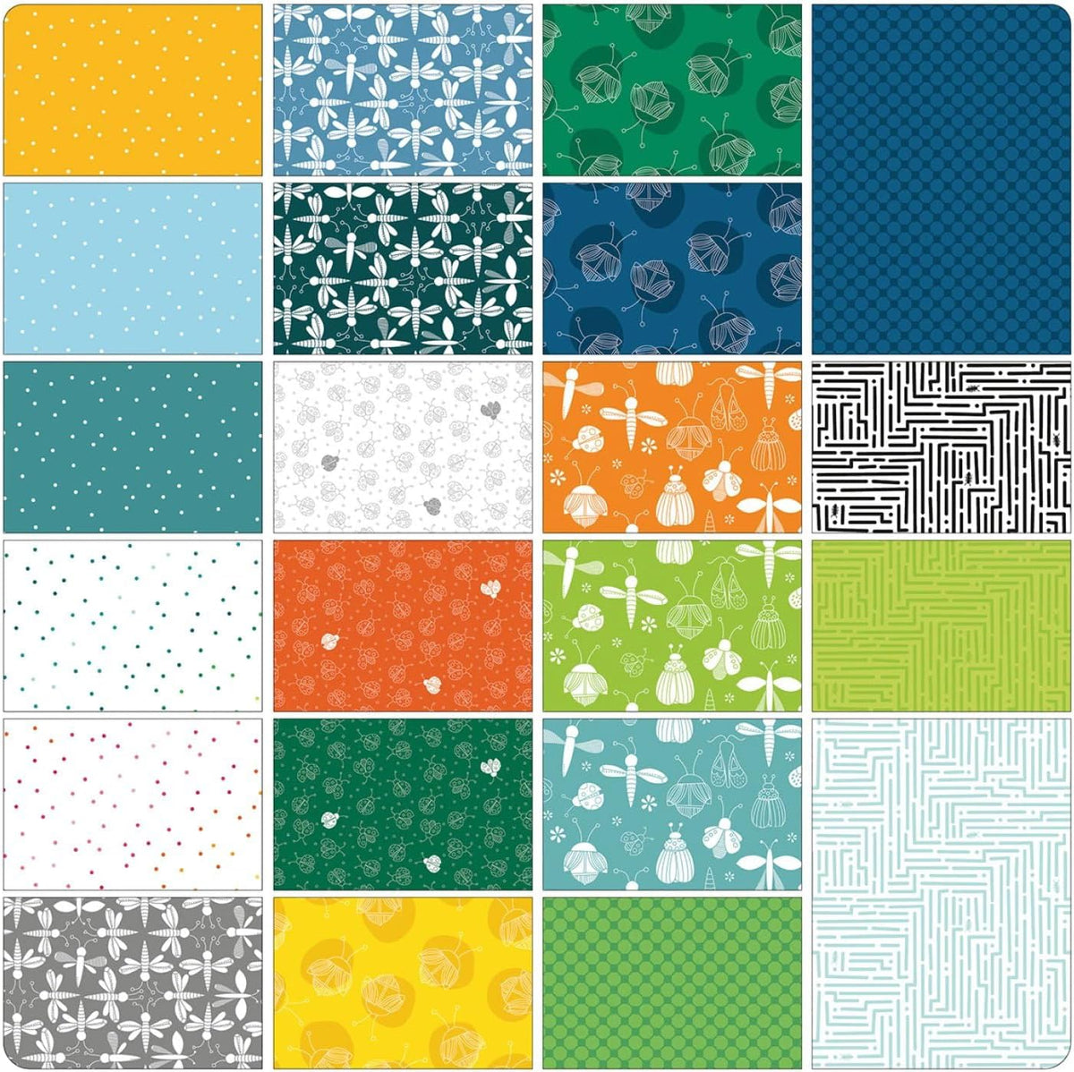 Sugaridoo Lucky Bugs 22 Fat Quarters Benartex