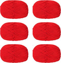 6Pcs Crochet Yarn, 50g / Roll Soft Crochet, 20 Vermilion