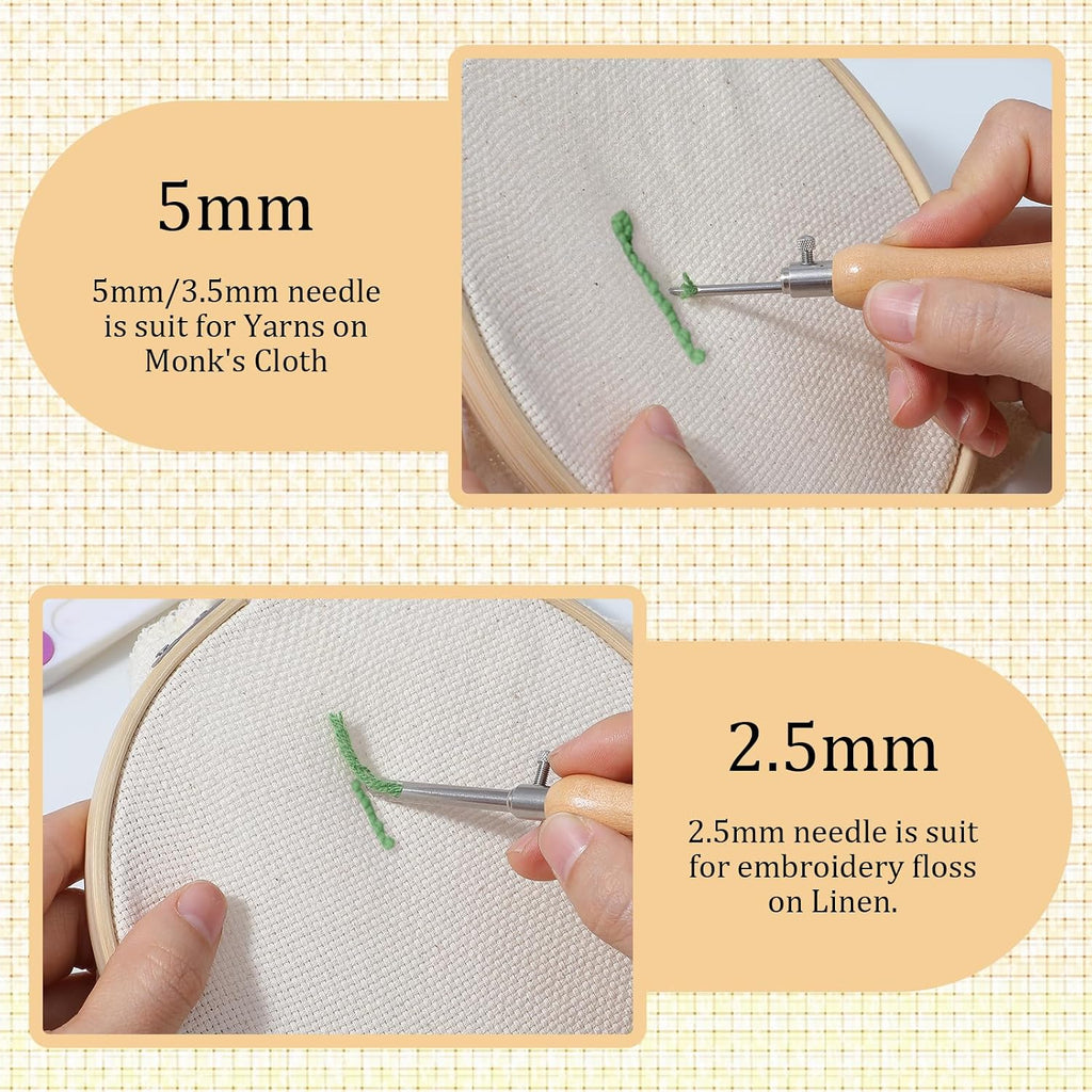 Oruola 5pcs Punch Needles, Lavor Punch Needle Set for Beginner DIY