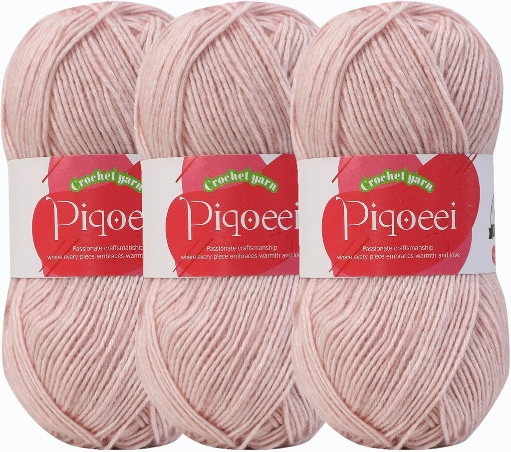 Cotton Blend Yarn 3-Pack DK Weight Light Worsted Yarn 78% Cotton 22%