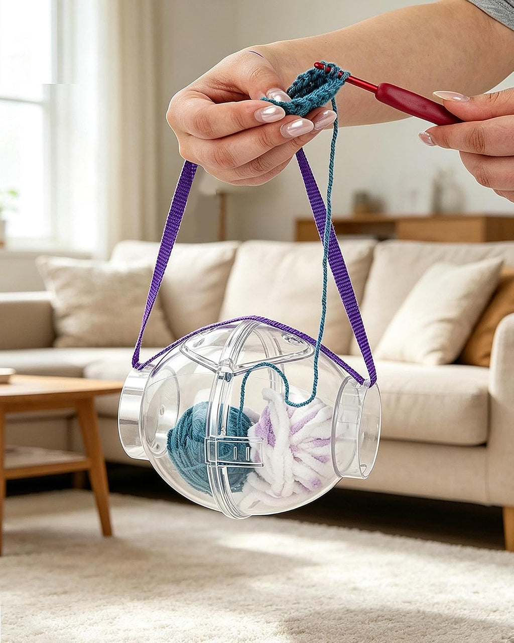 Portable Yarn Holder, Travel Yarn Holder(2 in 1 Yarn Bowl)