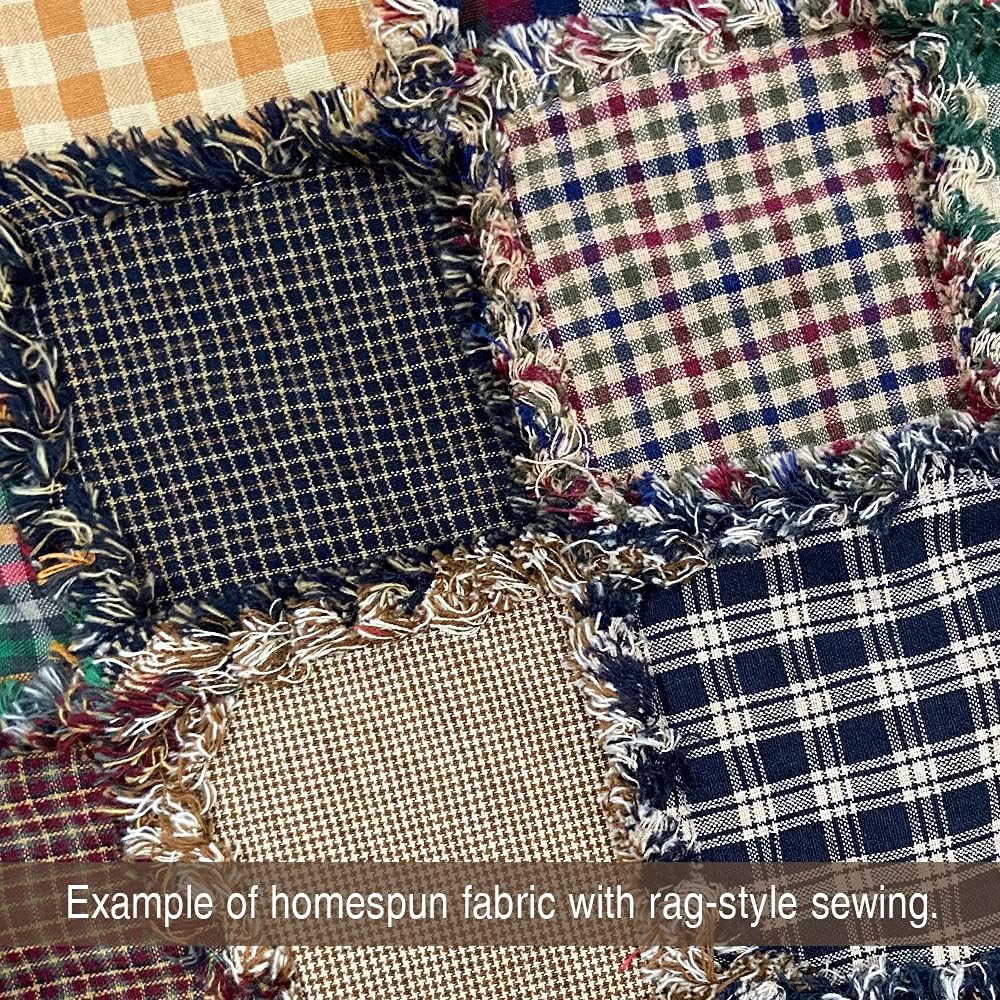 40 Primitive Charm Pack, 5 inch Precut Cotton Homespun Assorted Fabric