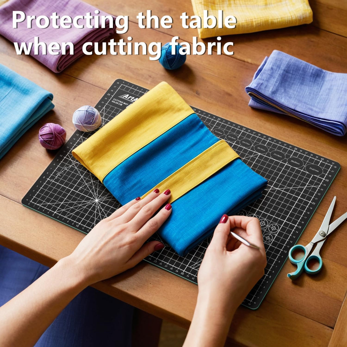 ArtAt Self Healing Cutting Mat: 12inch x 18inch Double Sided 5-Ply