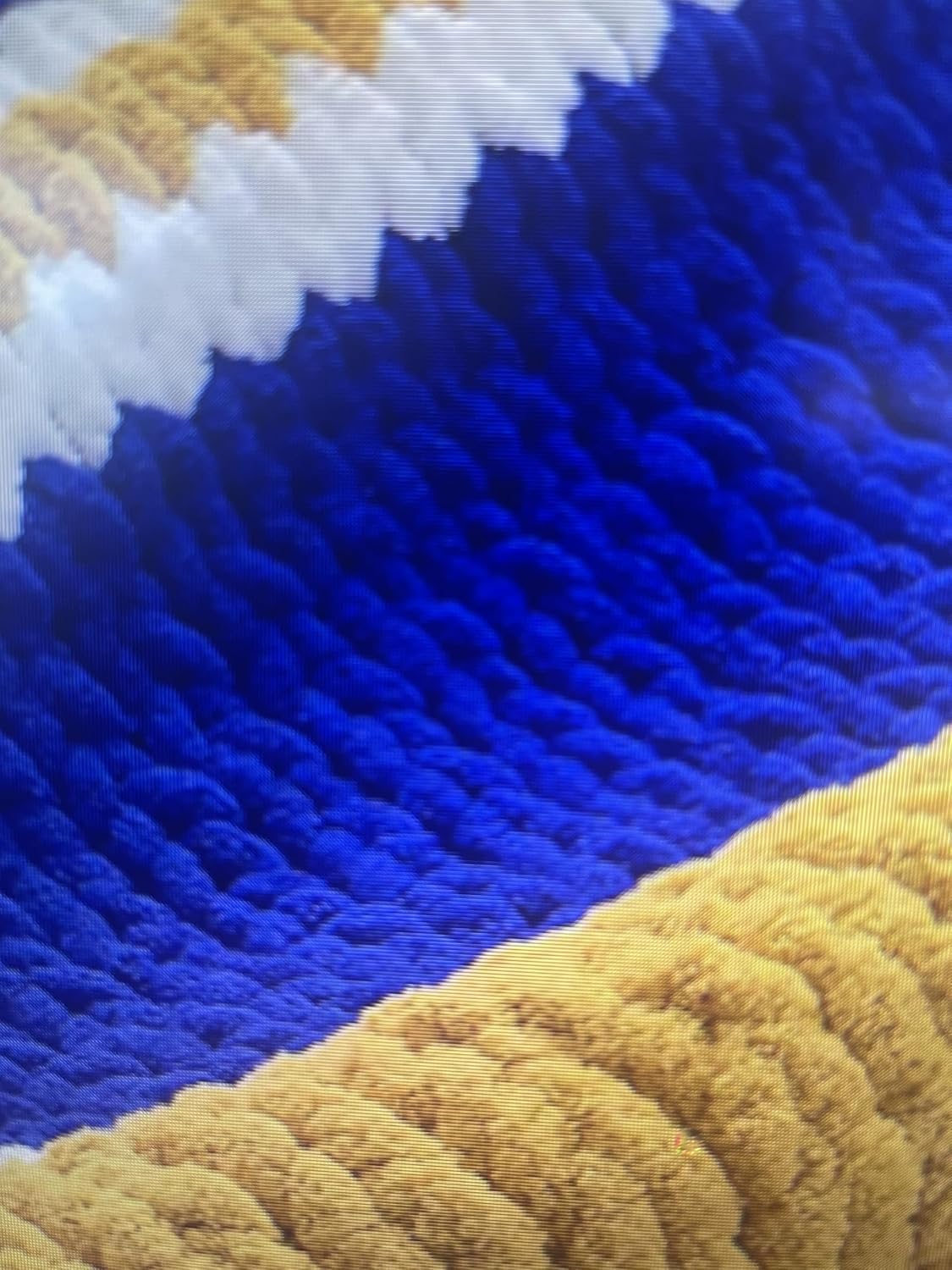 Chunky Chenille Royal Blue Yarn for Crocheting and Handknitting Big