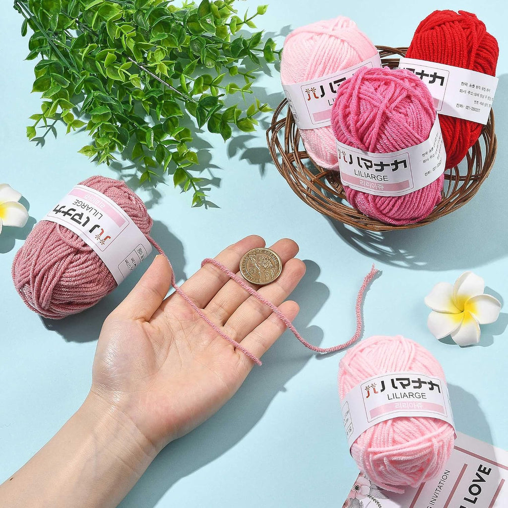 12 Polyester Acrylic Yarn Skeins 919 Yards Soft Crochet Yarn Assorted
