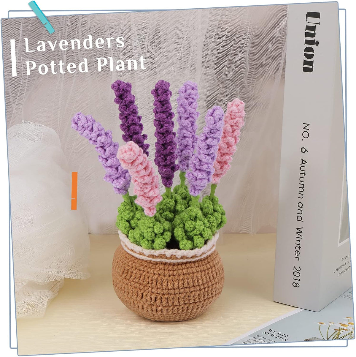 kgxulr Crochet Kit, Crochet Kit for Beginners Flowers, Purple Lavender