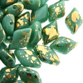 Czech Glass GemDuo Beads, 2-Hole Diamond Shaped Beads 5x8mm, 10 Grams