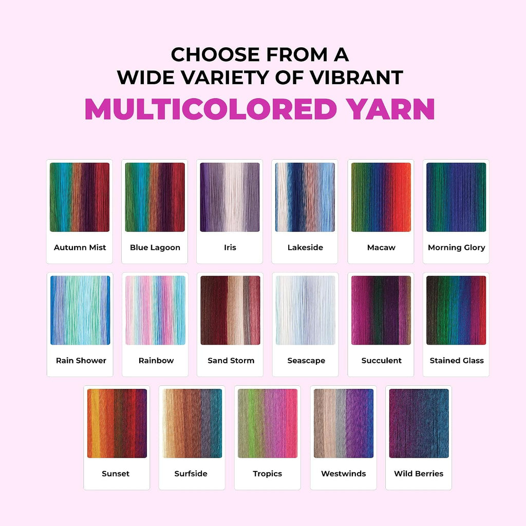Mary Maxim Prism Yarn, Acrylic Multicolor DK Yarn, 290 Yards, Raibow