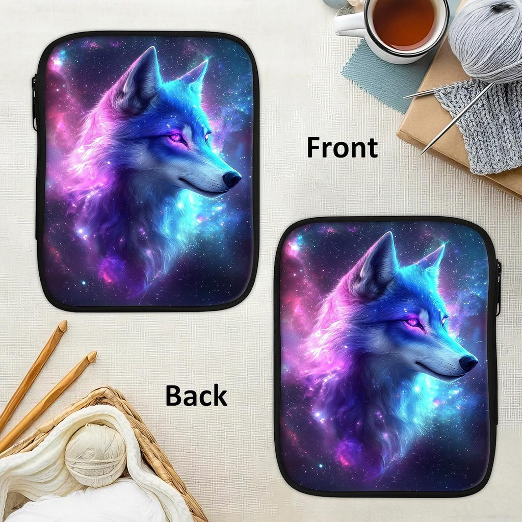 Cdkfxjy Empty Crochet Hook Case, Galaxy Wolf