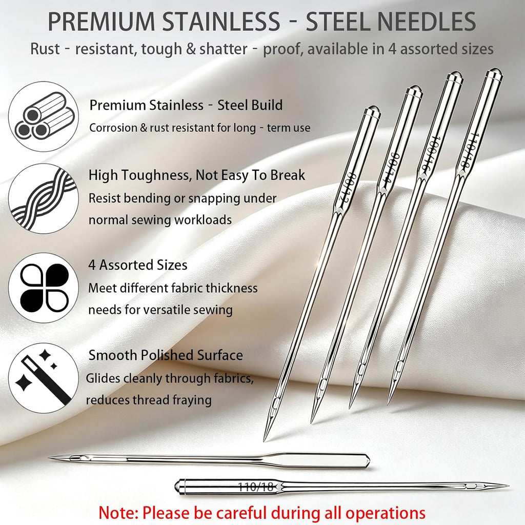 80PCS Sewing Machine Needles 80/12 90/14 100/16 110/18,Universal 4