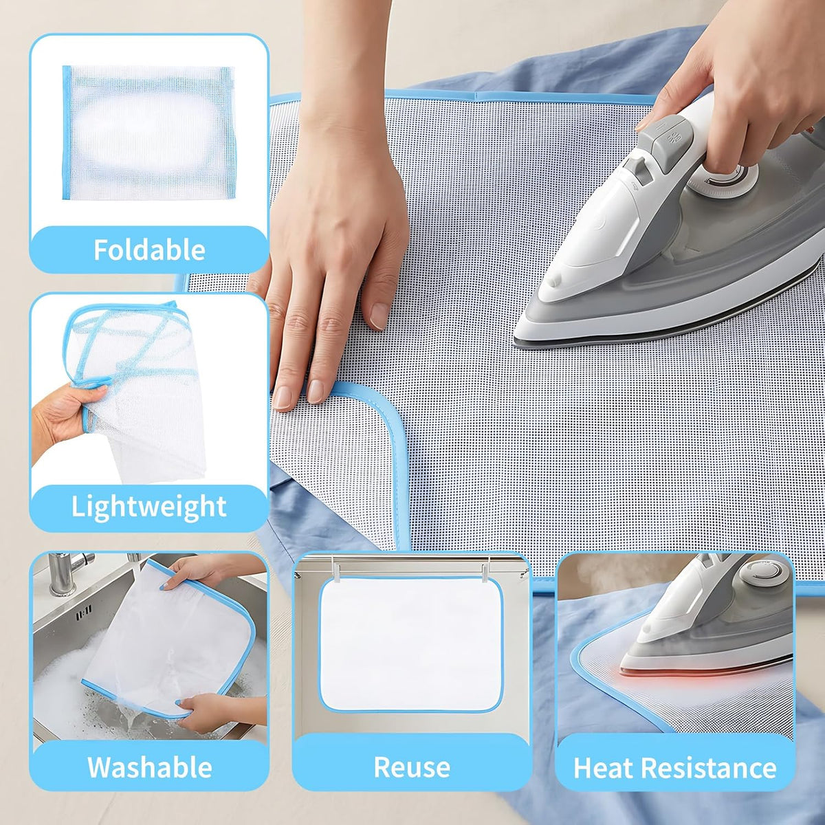 3 PCS Pressing Cloth for Ironing, Protective Ironing Scorch Mesh Cloth