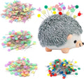FTEVEN 400 Pieces Flat Head Straight Pins with Hedgehog Pincushion