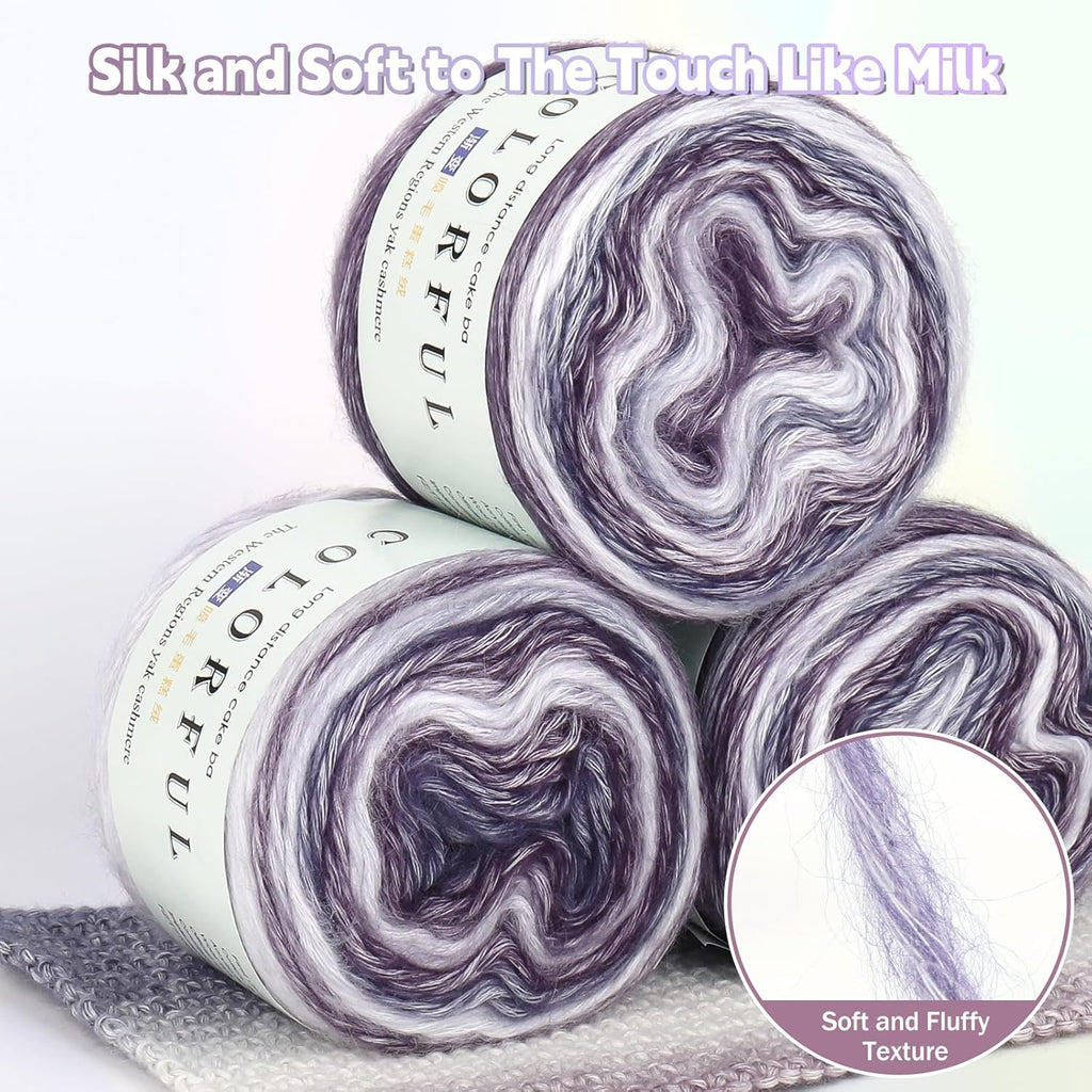 Katech Gradient Cake Yarn for Crocheting Knitting-4 Pack of 100g/3.52